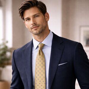 Brooks Brothers Makers Silk Tie Set – Gold & Tan Geometric